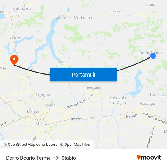 Darfo Boario Terme to Stabio map