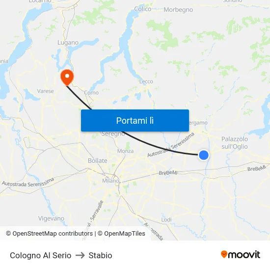 Cologno Al Serio to Stabio map