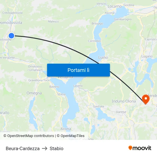 Beura-Cardezza to Stabio map