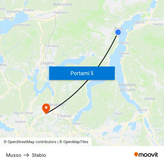 Musso to Stabio map
