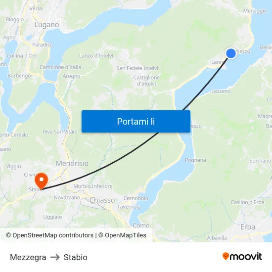Mezzegra to Stabio map