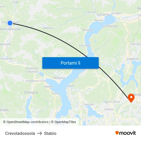Crevoladossola to Stabio map