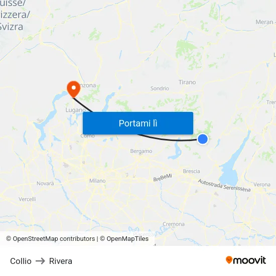 Collio to Rivera map