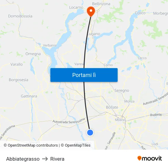 Abbiategrasso to Rivera map