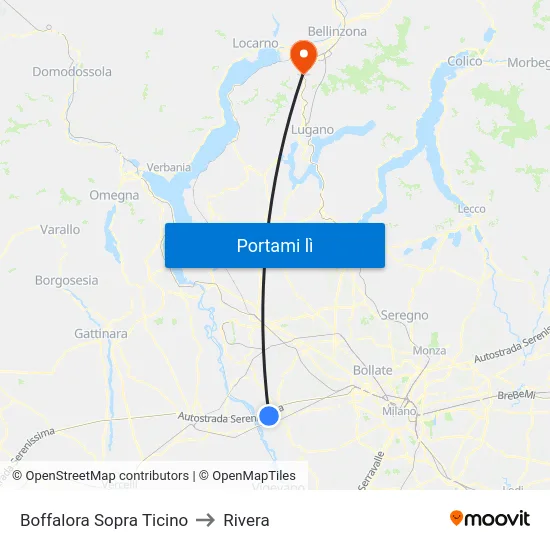 Boffalora Sopra Ticino to Rivera map