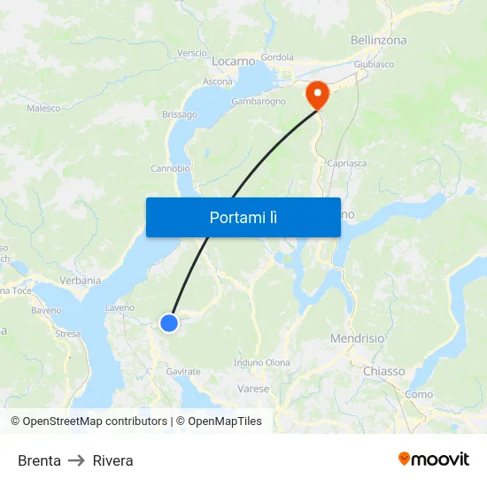 Brenta to Rivera map
