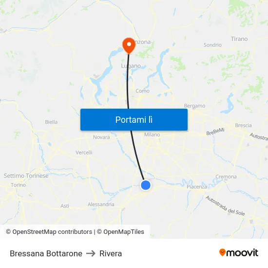 Bressana Bottarone to Rivera map