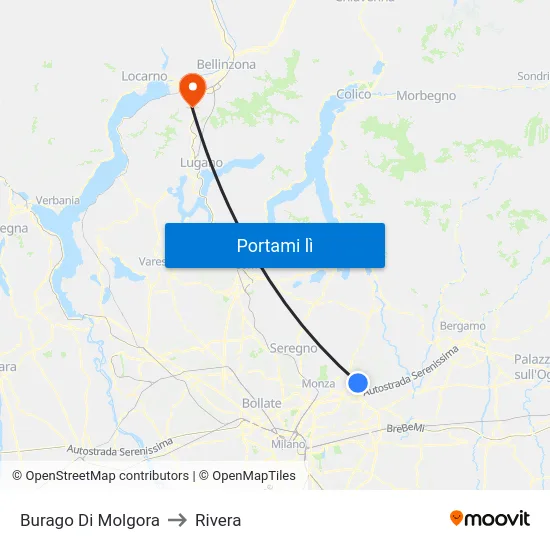 Burago Di Molgora to Rivera map