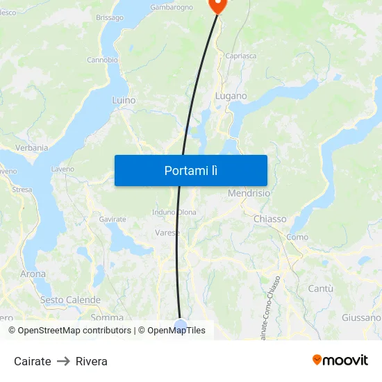 Cairate to Rivera map