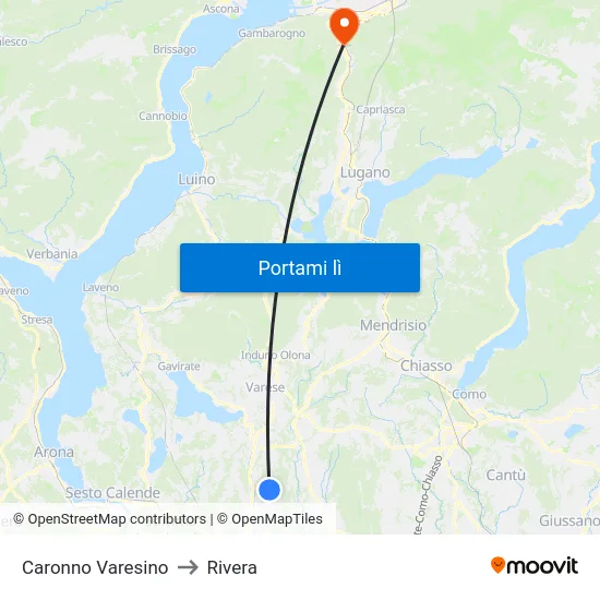 Caronno Varesino to Rivera map