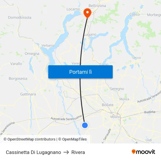 Cassinetta Di Lugagnano to Rivera map