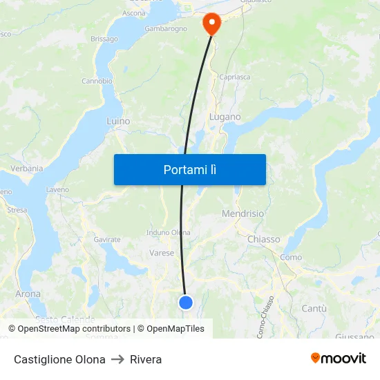 Castiglione Olona to Rivera map
