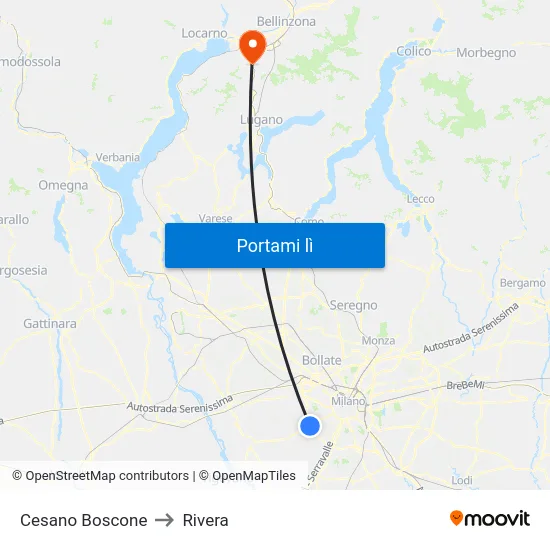 Cesano Boscone to Rivera map