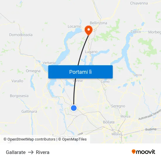 Gallarate to Rivera map