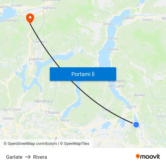 Garlate to Rivera map