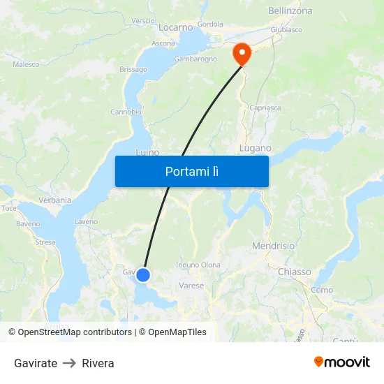 Gavirate to Rivera map
