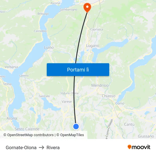 Gornate-Olona to Rivera map