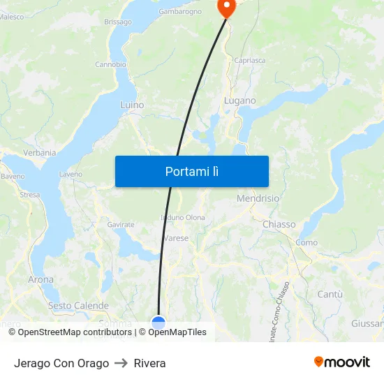 Jerago Con Orago to Rivera map