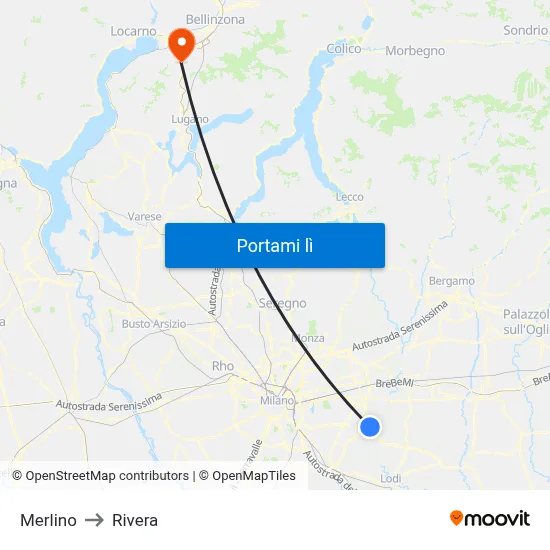 Merlino to Rivera map