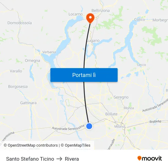 Santo Stefano Ticino to Rivera map