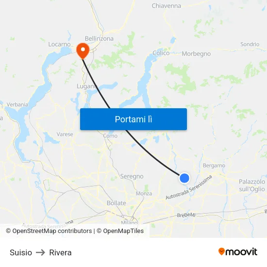 Suisio to Rivera map