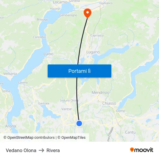 Vedano Olona to Rivera map