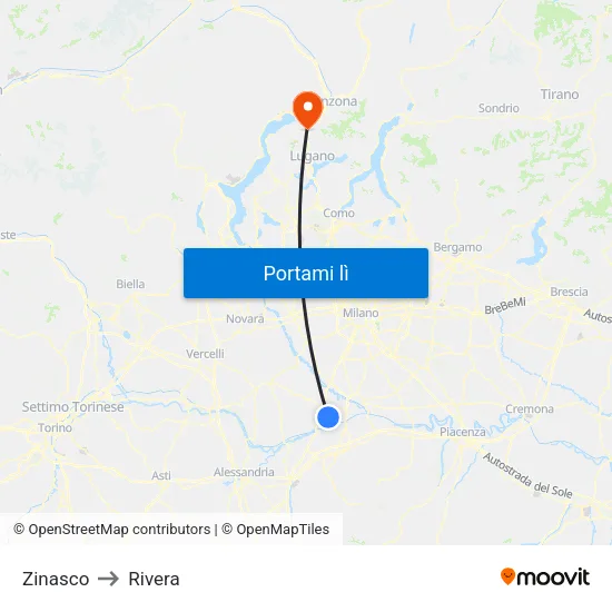 Zinasco to Rivera map