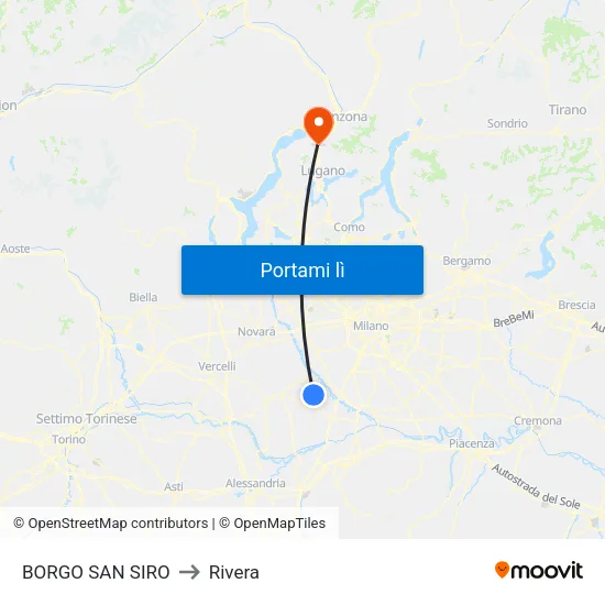 BORGO SAN SIRO to Rivera map