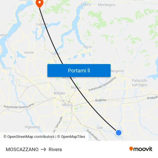 MOSCAZZANO to Rivera map