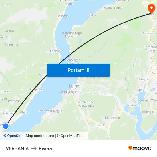 VERBANIA to Rivera map