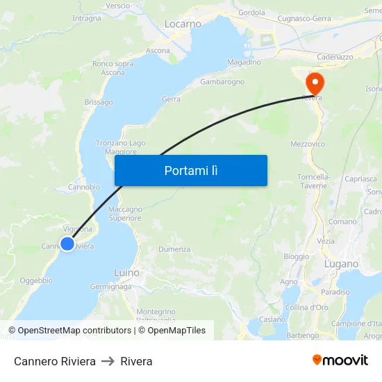 Cannero Riviera to Rivera map