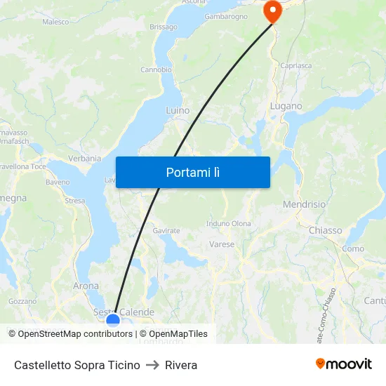 Castelletto Sopra Ticino to Rivera map