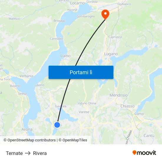 Ternate to Rivera map