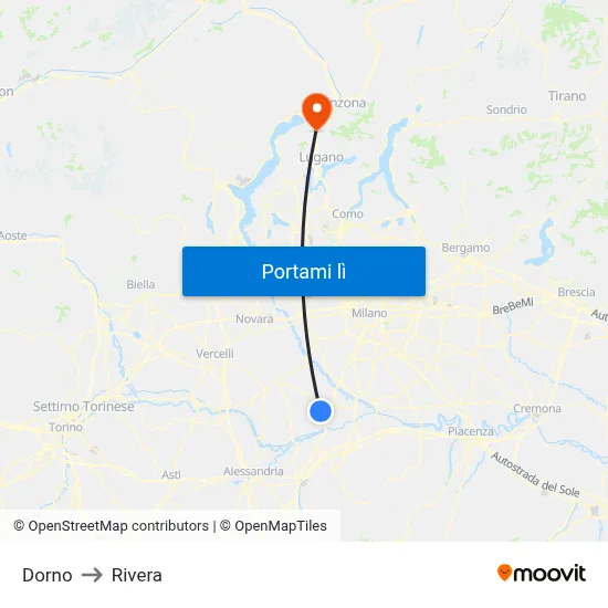 Dorno to Rivera map