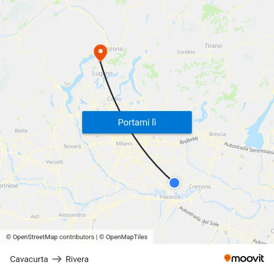 Cavacurta to Rivera map