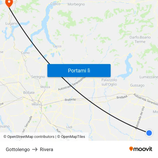 Gottolengo to Rivera map