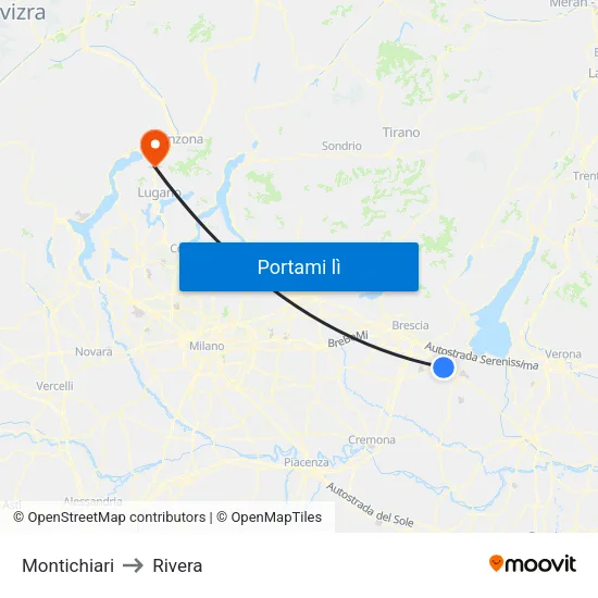 Montichiari to Rivera map
