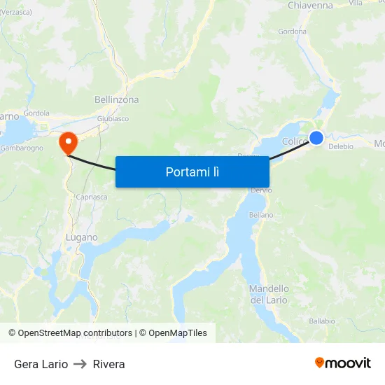 Gera Lario to Rivera map