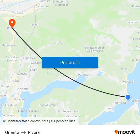 Griante to Rivera map