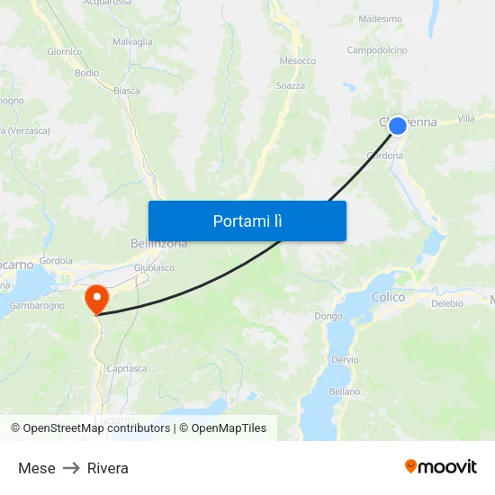 Mese to Rivera map