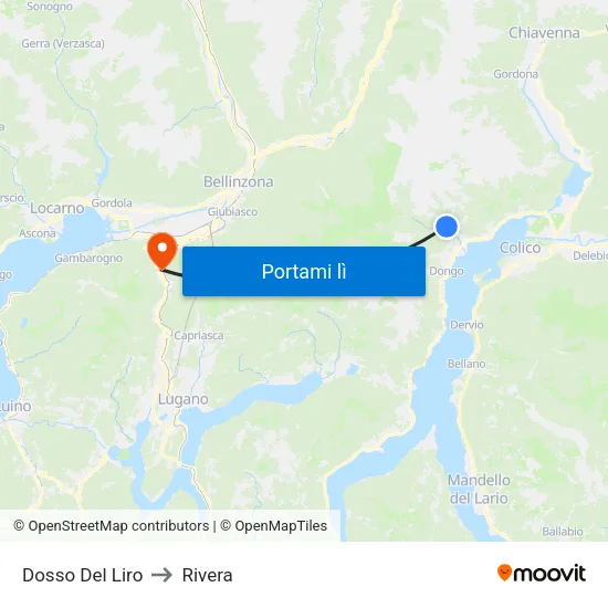 Dosso Del Liro to Rivera map
