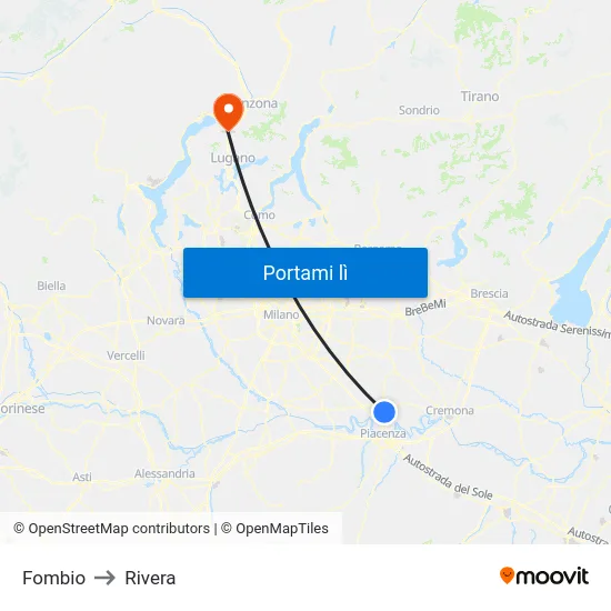 Fombio to Rivera map