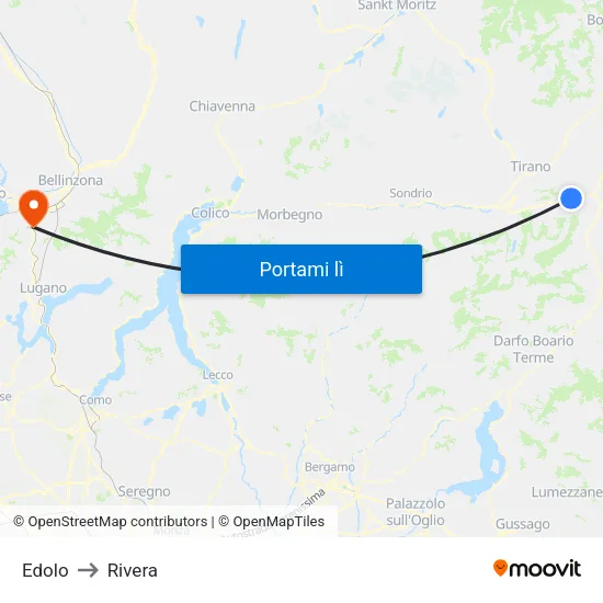 Edolo to Rivera map
