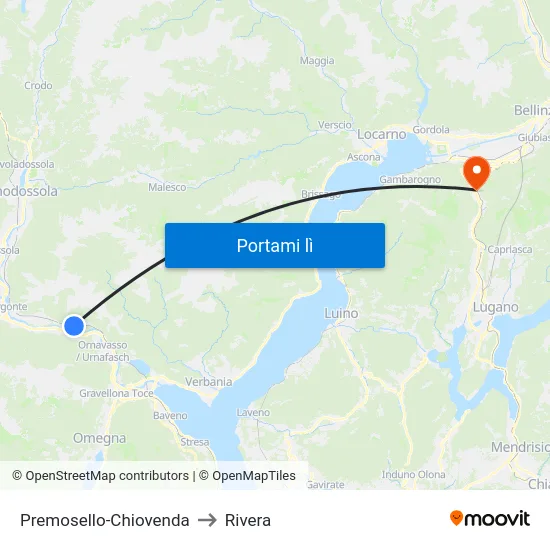 Premosello-Chiovenda to Rivera map