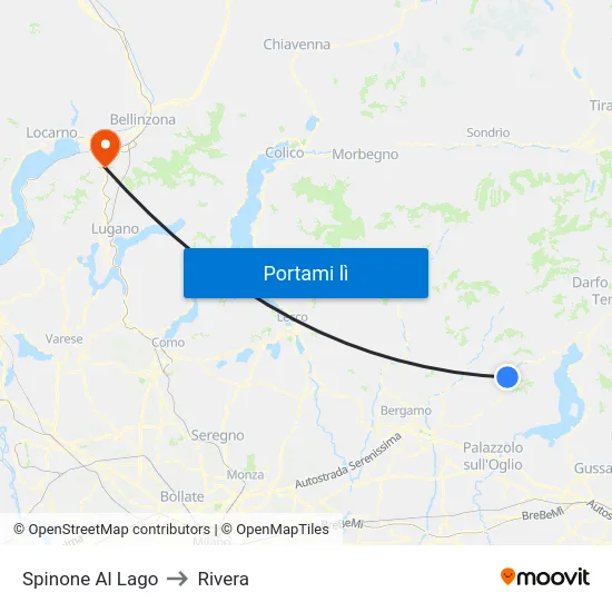 Spinone Al Lago to Rivera map