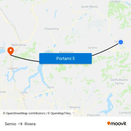 Sernio to Rivera map