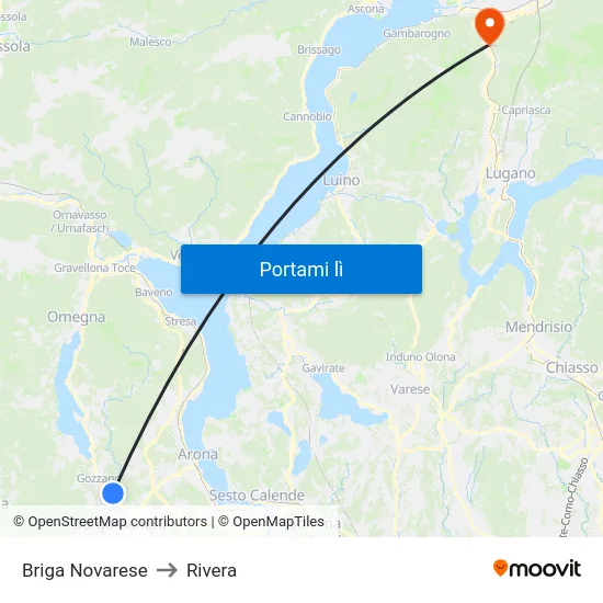 Briga Novarese to Rivera map