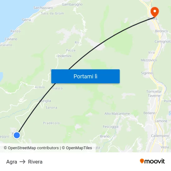 Agra to Rivera map