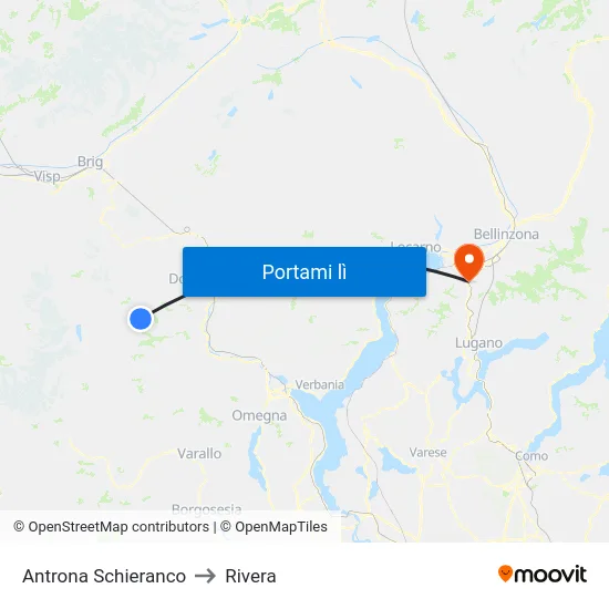 Antrona Schieranco to Rivera map