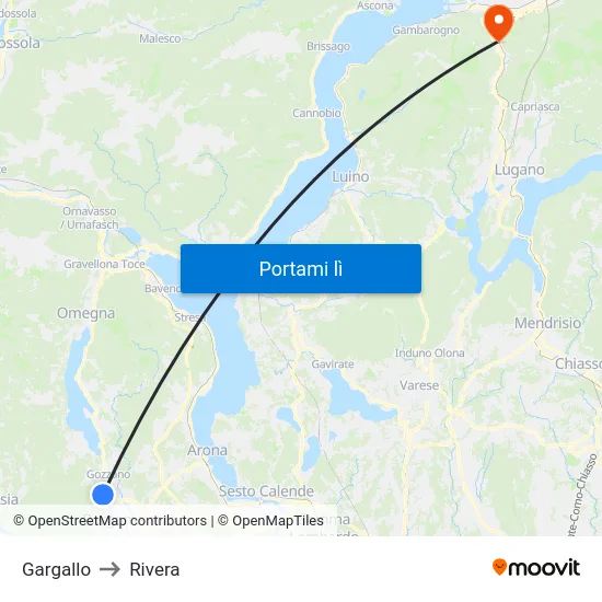 Gargallo to Rivera map